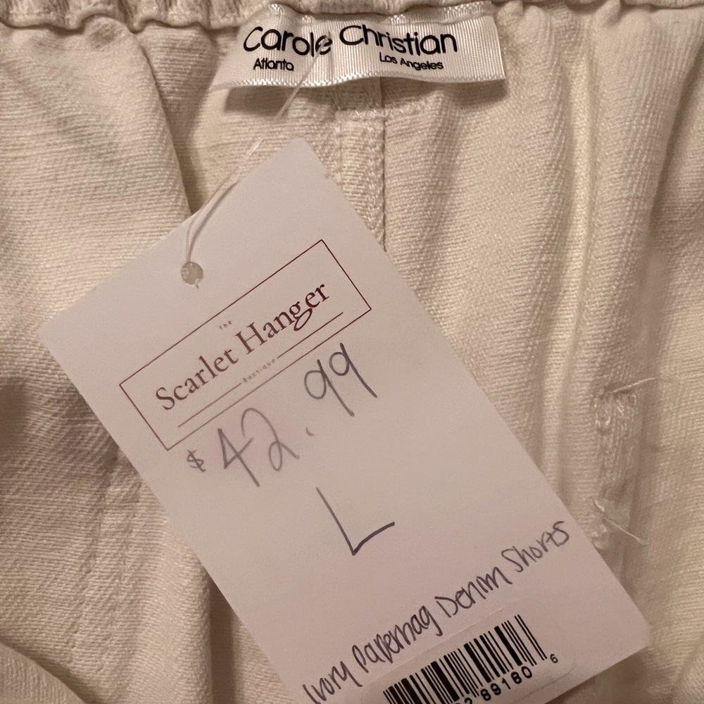 White Denim Shorts NWT size L